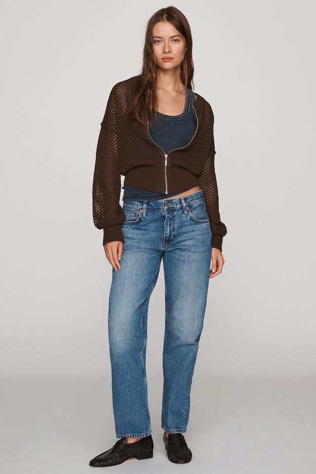 Pilcro Juniper Open-Knit Bomber Cardigan #2