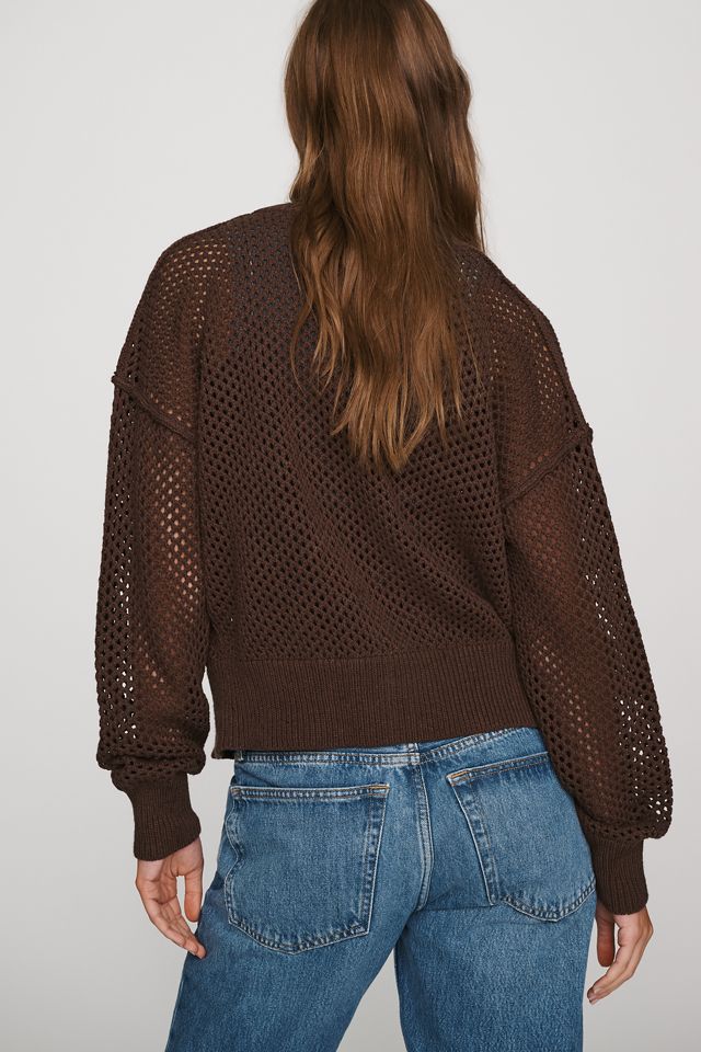 Pilcro Juniper Open-Knit Bomber Cardigan #3