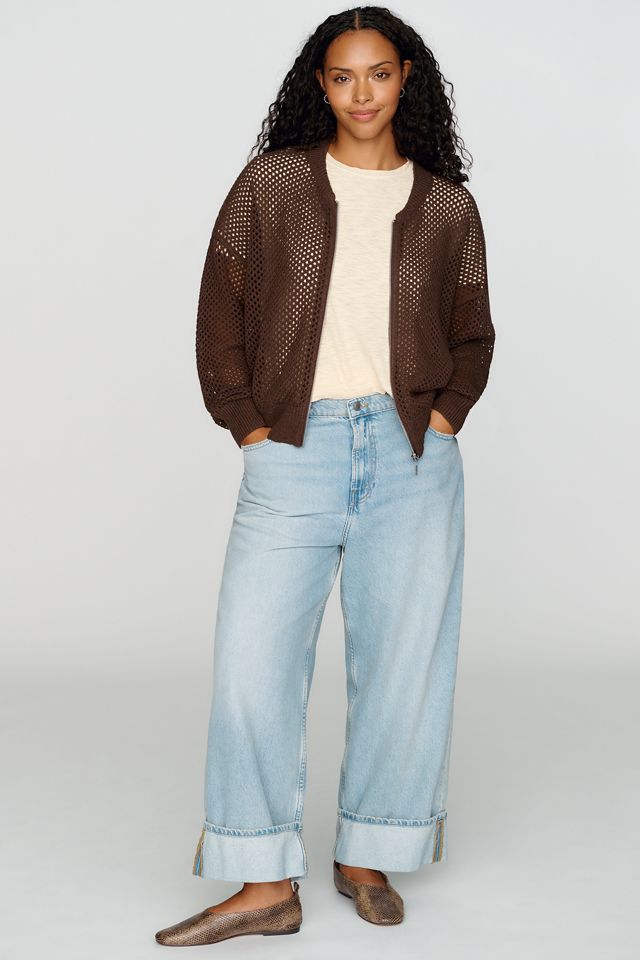 Pilcro Juniper Open-Knit Bomber Cardigan #5