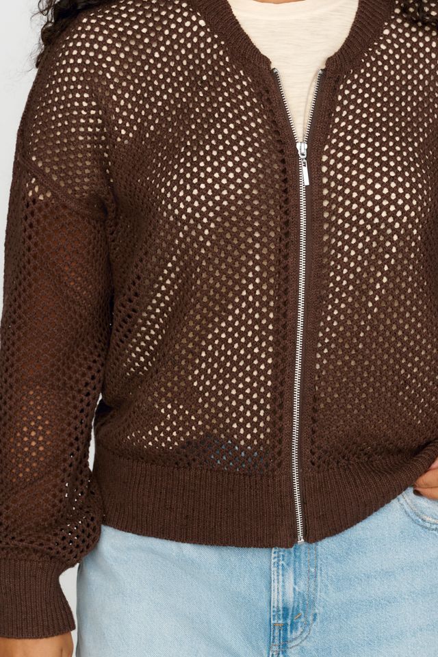 Pilcro Juniper Open-Knit Bomber Cardigan #7