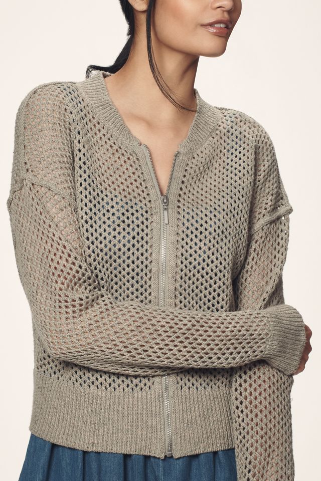 Pilcro Stitchy Bomber Cardigan Sweater #3