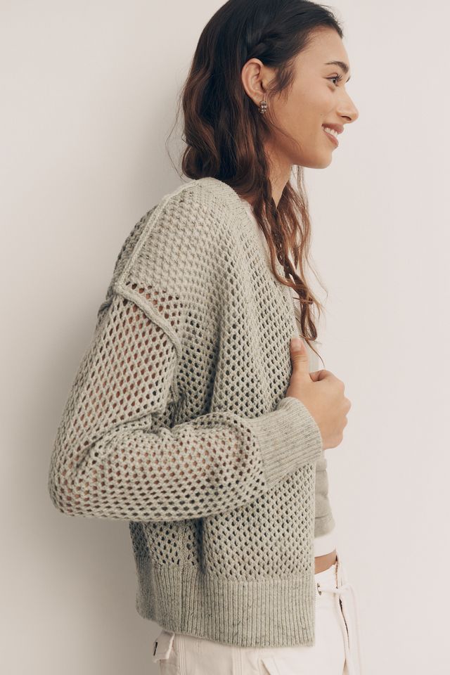 Pilcro Juniper Open-Knit Bomber Cardigan #2