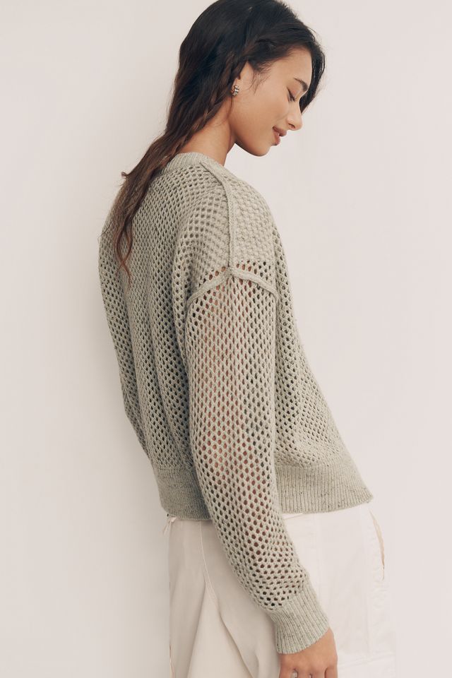 Pilcro Juniper Open-Knit Bomber Cardigan #3