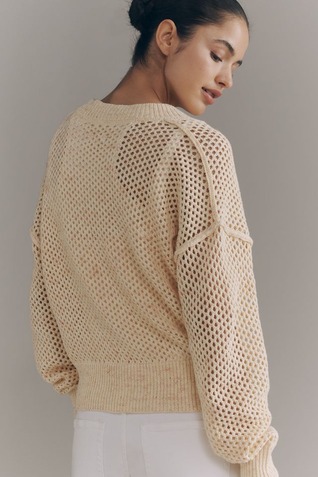 Pilcro Juniper Open-Knit Bomber Cardigan #1