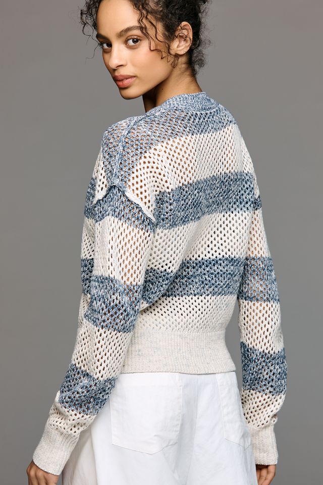 Pilcro Juniper Open-Knit Bomber Cardigan | Anthropologie