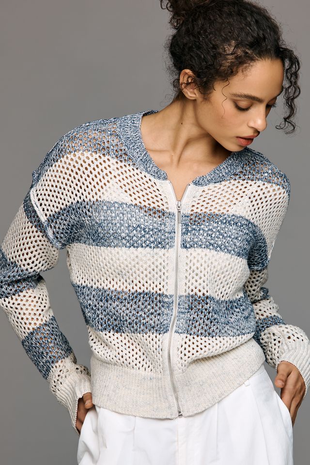 Pilcro Juniper Open-Knit Bomber Cardigan #2
