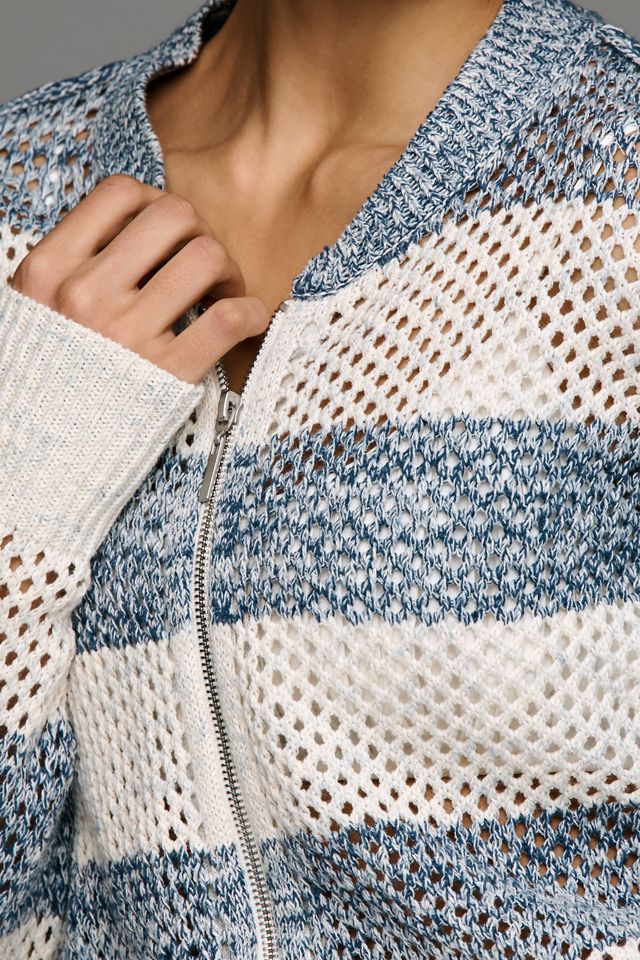 Pilcro Juniper Open-Knit Bomber Cardigan #3