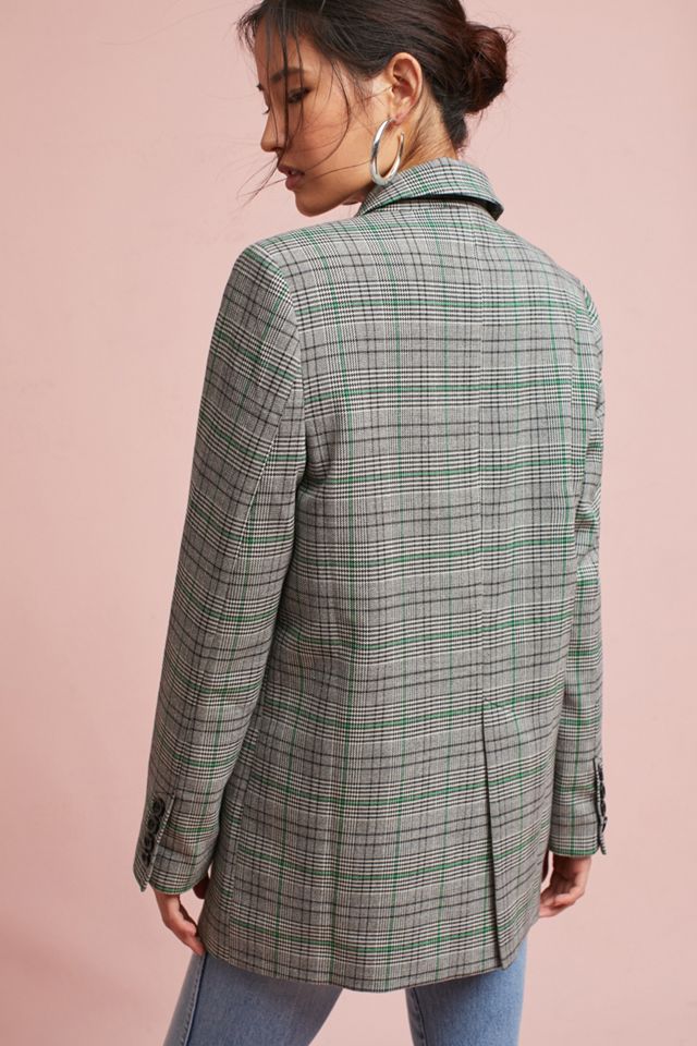 Plaid Long Blazer #2