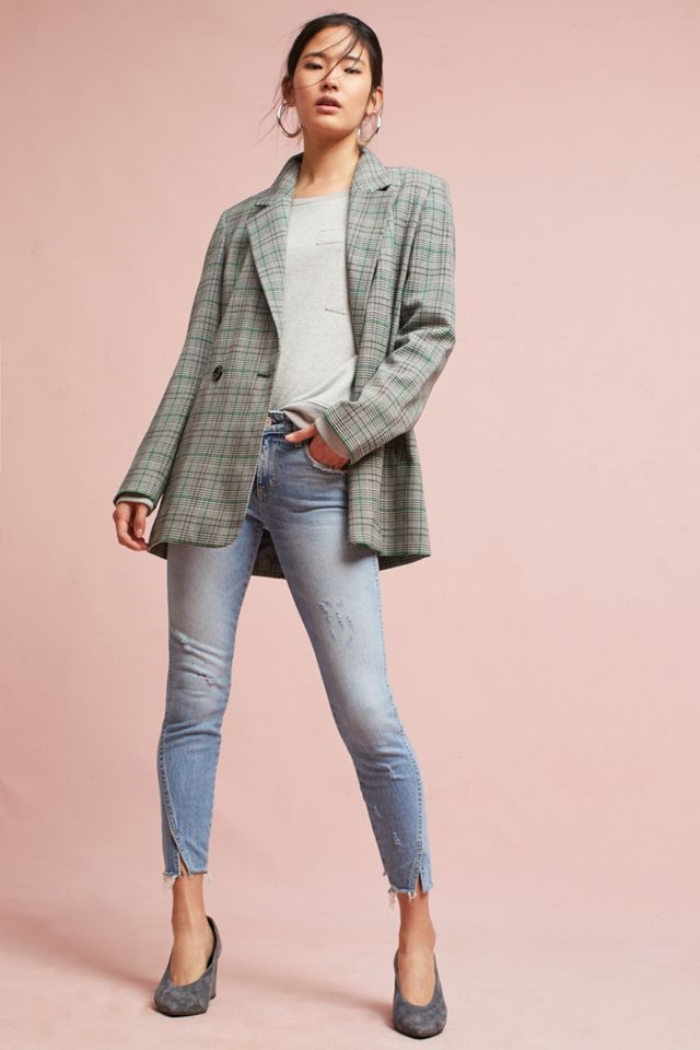 Plaid Long Blazer #3