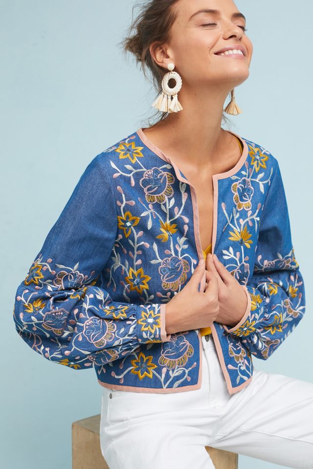 Anthropologie embroidered outlet jacket