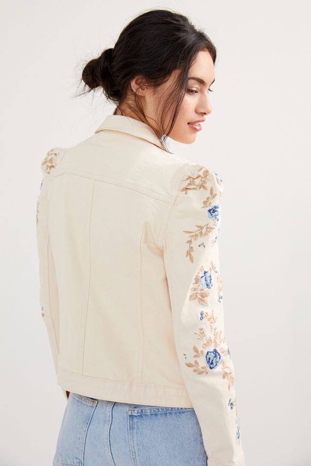 Driftwood Floral Embroidered Denim Jacket #3