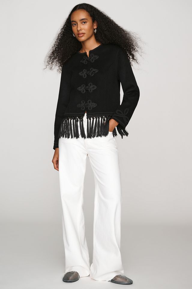 RIXO Inga Embroidered Fringe Jacket #1