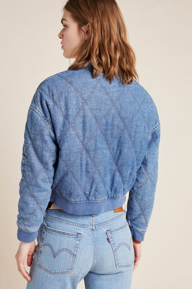 Lindy Quilted Denim Bomber Jacket #1
