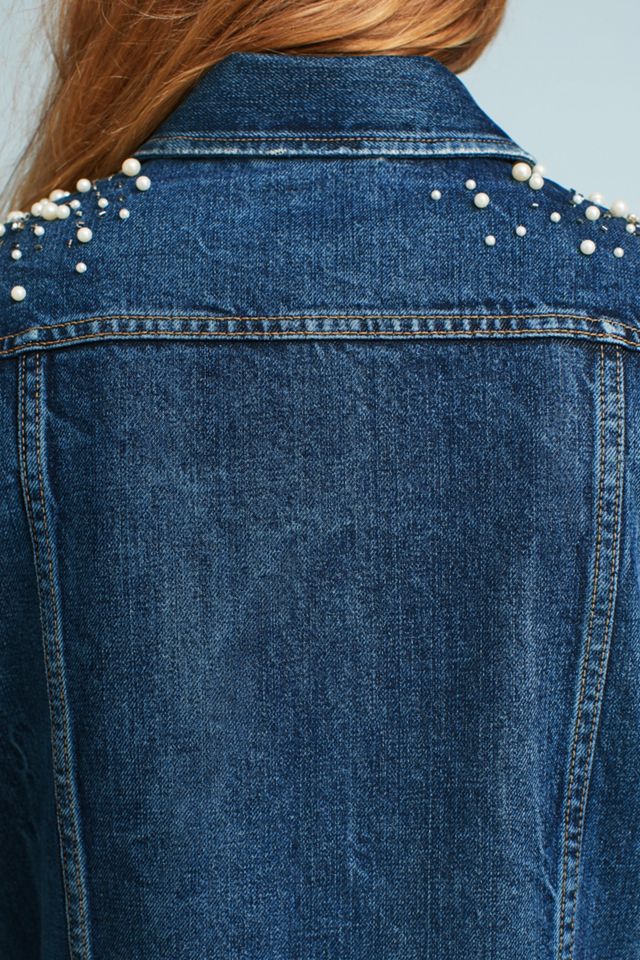 Pearled Denim Trucker Jacket #5
