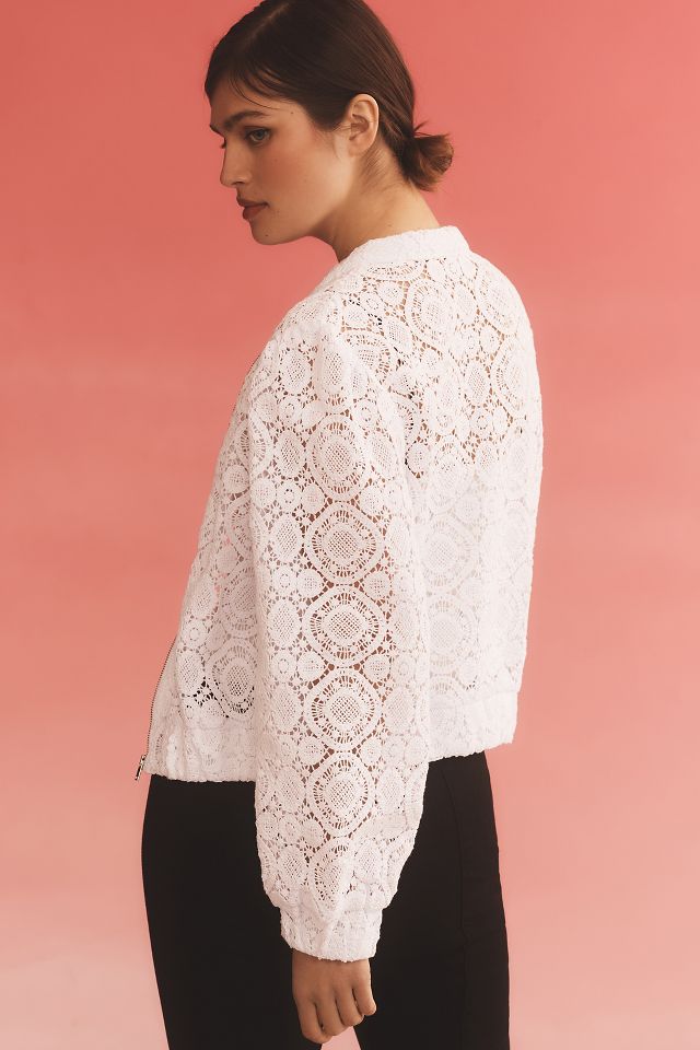By Anthropologie Crochet Bomber Jacket | Anthropologie