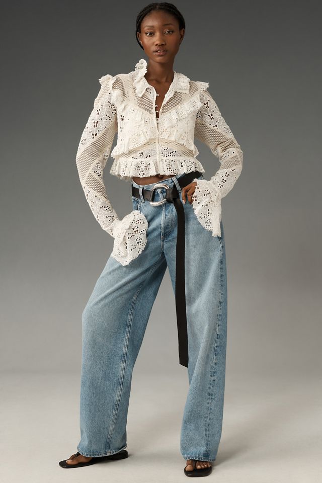 By Anthropologie Embroidered Lace Cropped Jacket #3