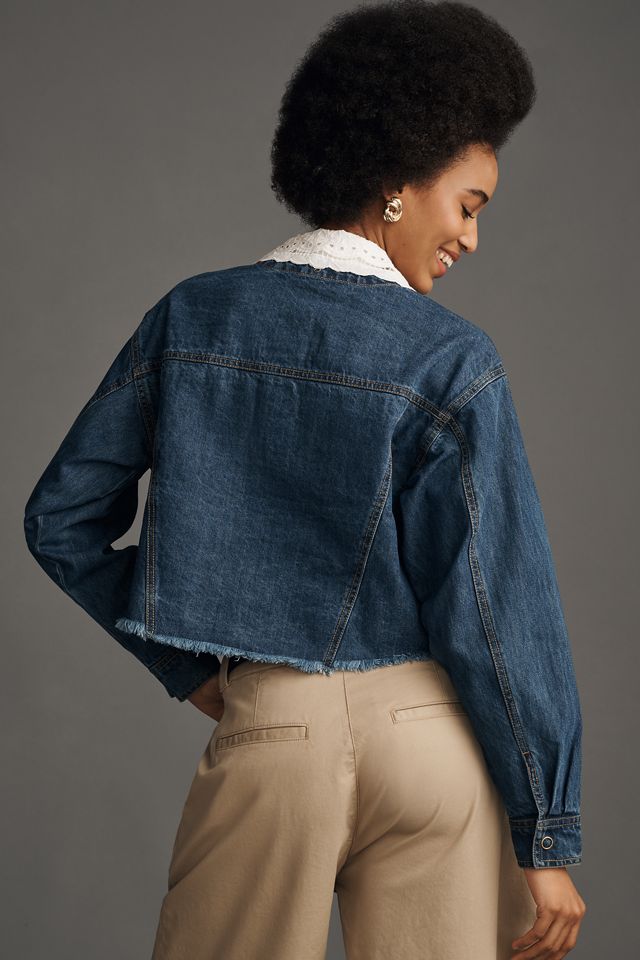 By Anthropologie Utility Eyelet-Collar Denim Jacket #1