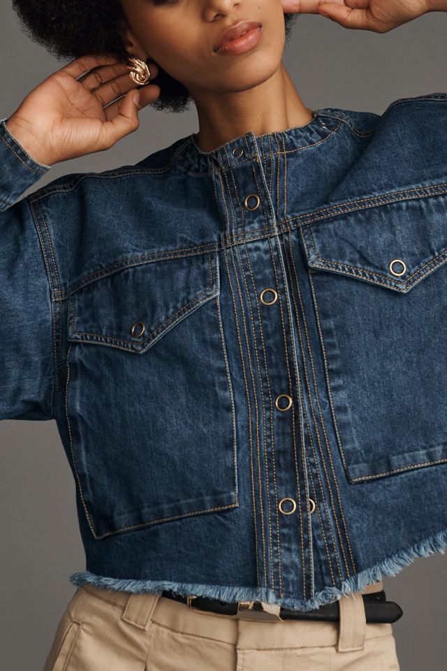 By Anthropologie Utility Eyelet-Collar Denim Jacket #2
