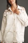 By Anthropologie Crochet Scallop-Hem Shirt Jacket