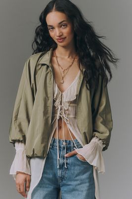 Chaqueta de Nailon con Cuello de Embudo By Anthropologie