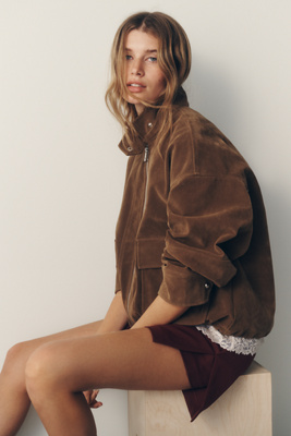 APPARIS Kate Sans Suede Bomber Jacket | Anthropologie