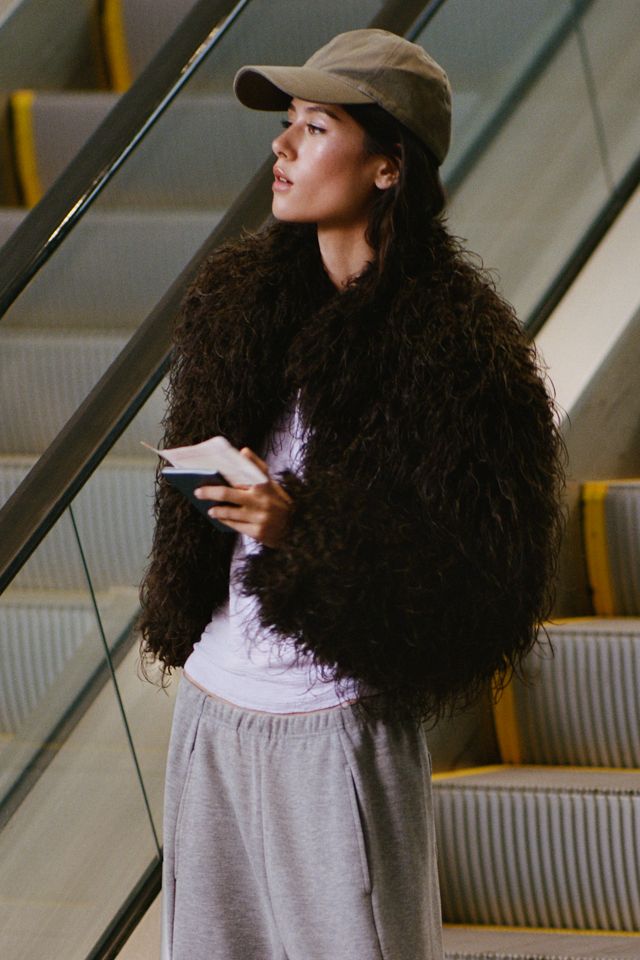 APPARIS Ginette Mongolian Faux Fur Coat #1