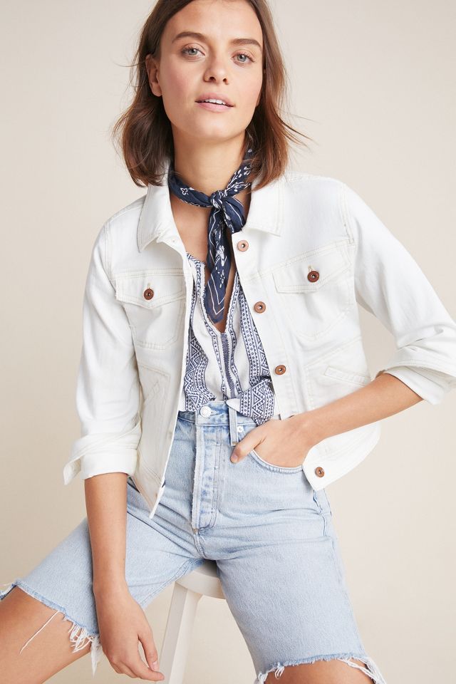 Pilcro white 2025 denim jacket