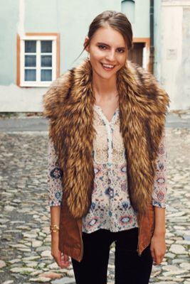 Faux-Fur Shawl Vest
