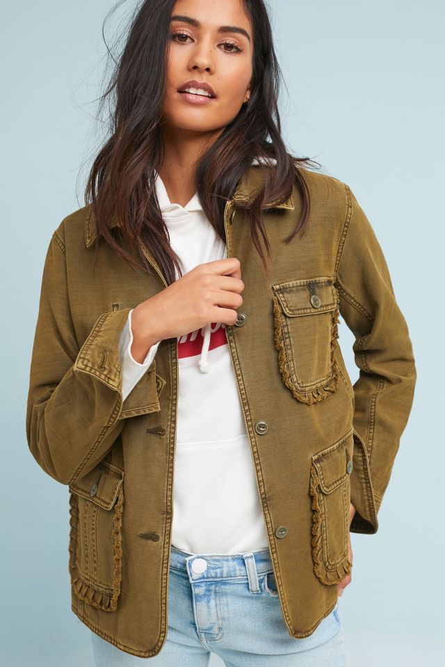 Anthropologie green cheap jacket