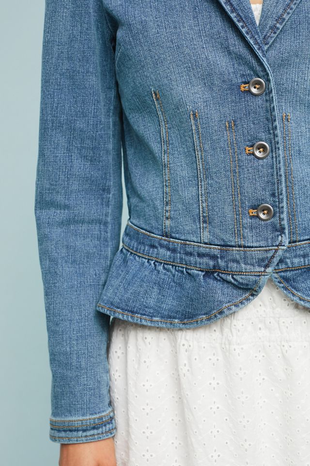Pilcro Peplum Denim Blazer #3