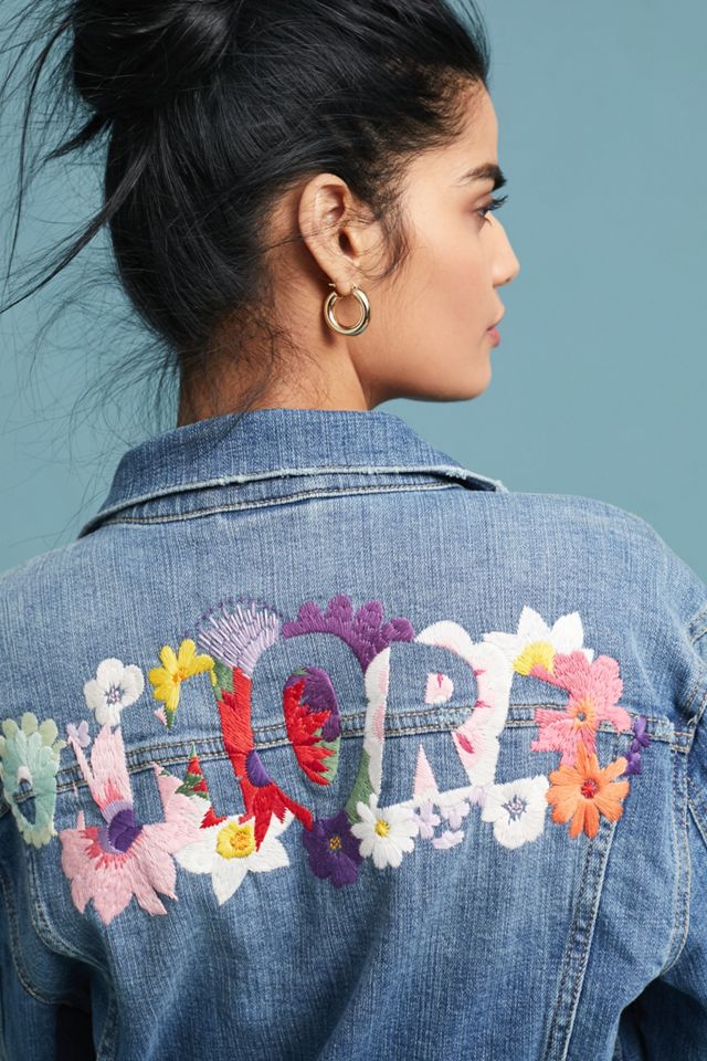 Pilcro Amore Embroidered Denim Jacket #1