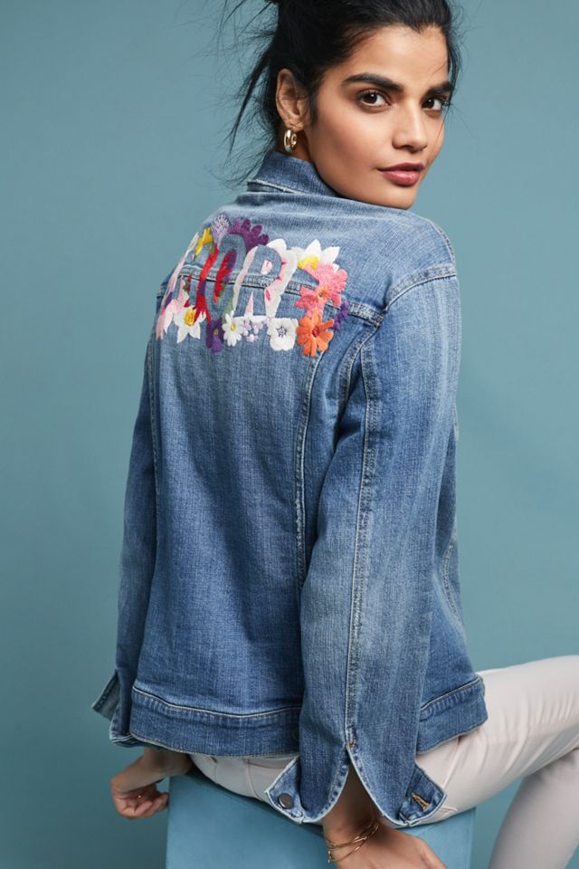 Pilcro Amore Embroidered Denim Jacket #3