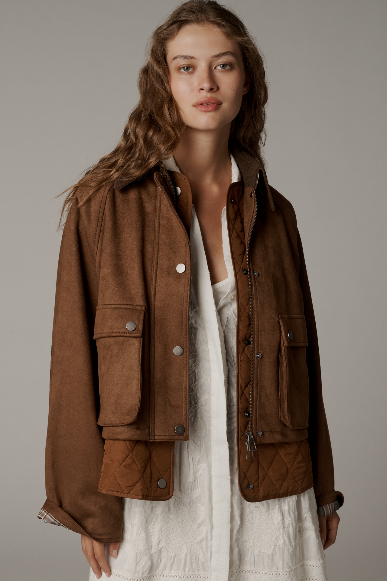 By Anthropologie Faux-Suede Twofer Jacket