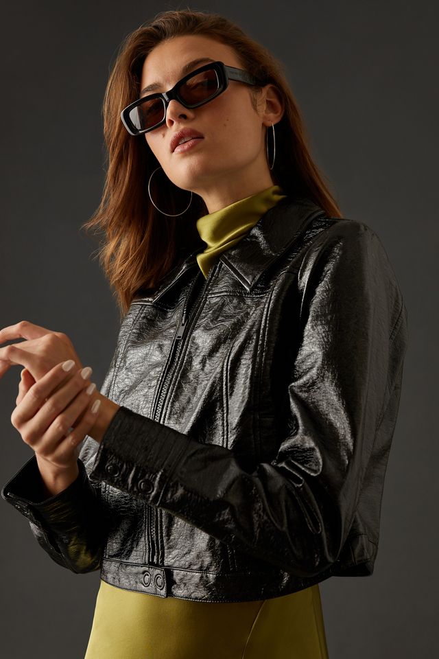 Maeve Crinkle Leather Moto Jacket #2