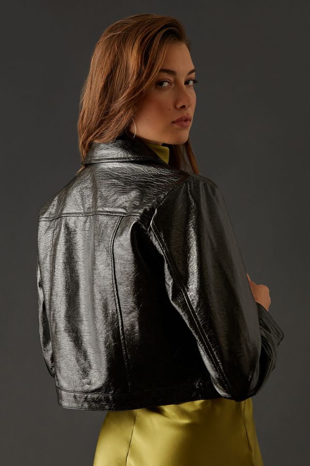 Maeve Crinkle Leather Moto Jacket #3