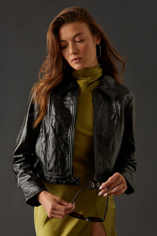 Maeve Crinkle Leather Moto Jacket #4