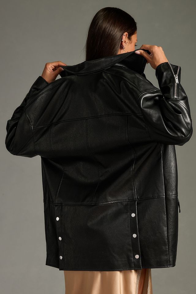 Anthropologie black shop leather jacket