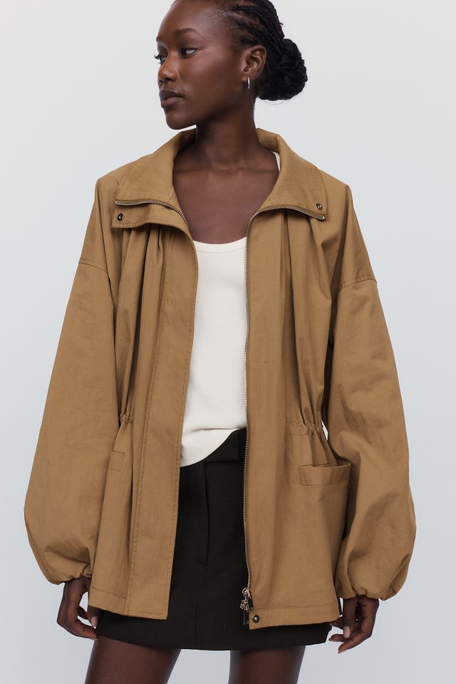 By Anthropologie Funnel Neck Cinched Jacket #1