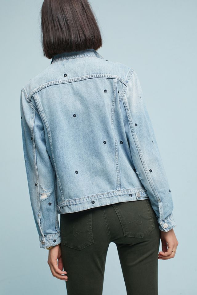 AMO Pop Floral Embroidered Denim Jacket #1