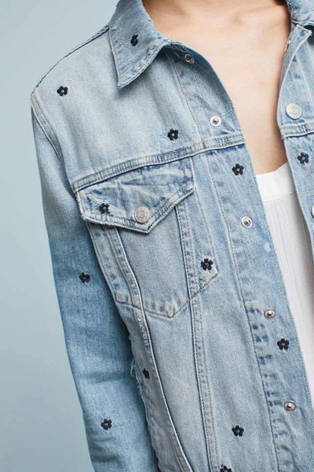 AMO Pop Floral Embroidered Denim Jacket #3