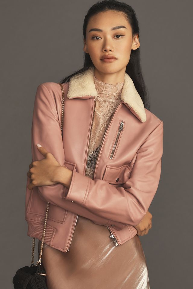 Lamarque Klemence Leather Aviator Jacket | Anthropologie