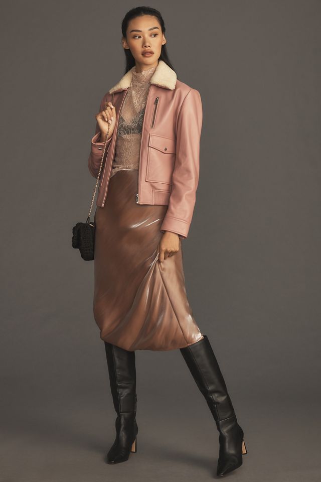 Lamarque Klemence Leather Aviator Jacket | Anthropologie