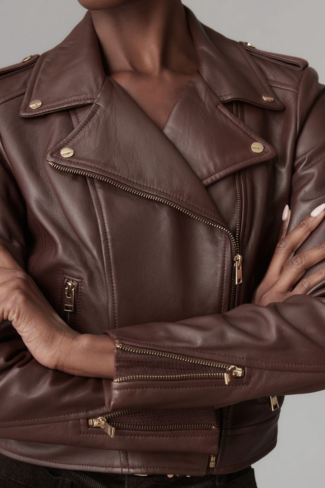 DONNA GOLD  Iconic Leather Biker Jacket – LAMARQUE