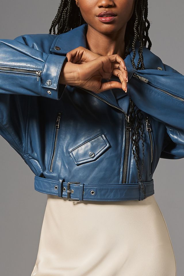 Lamarque Dylan Oversized Leather Moto Jacket #1