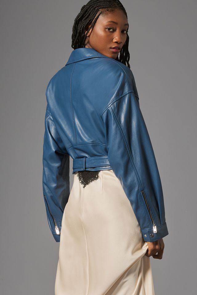 Lamarque Dylan Oversized Leather Moto Jacket #2