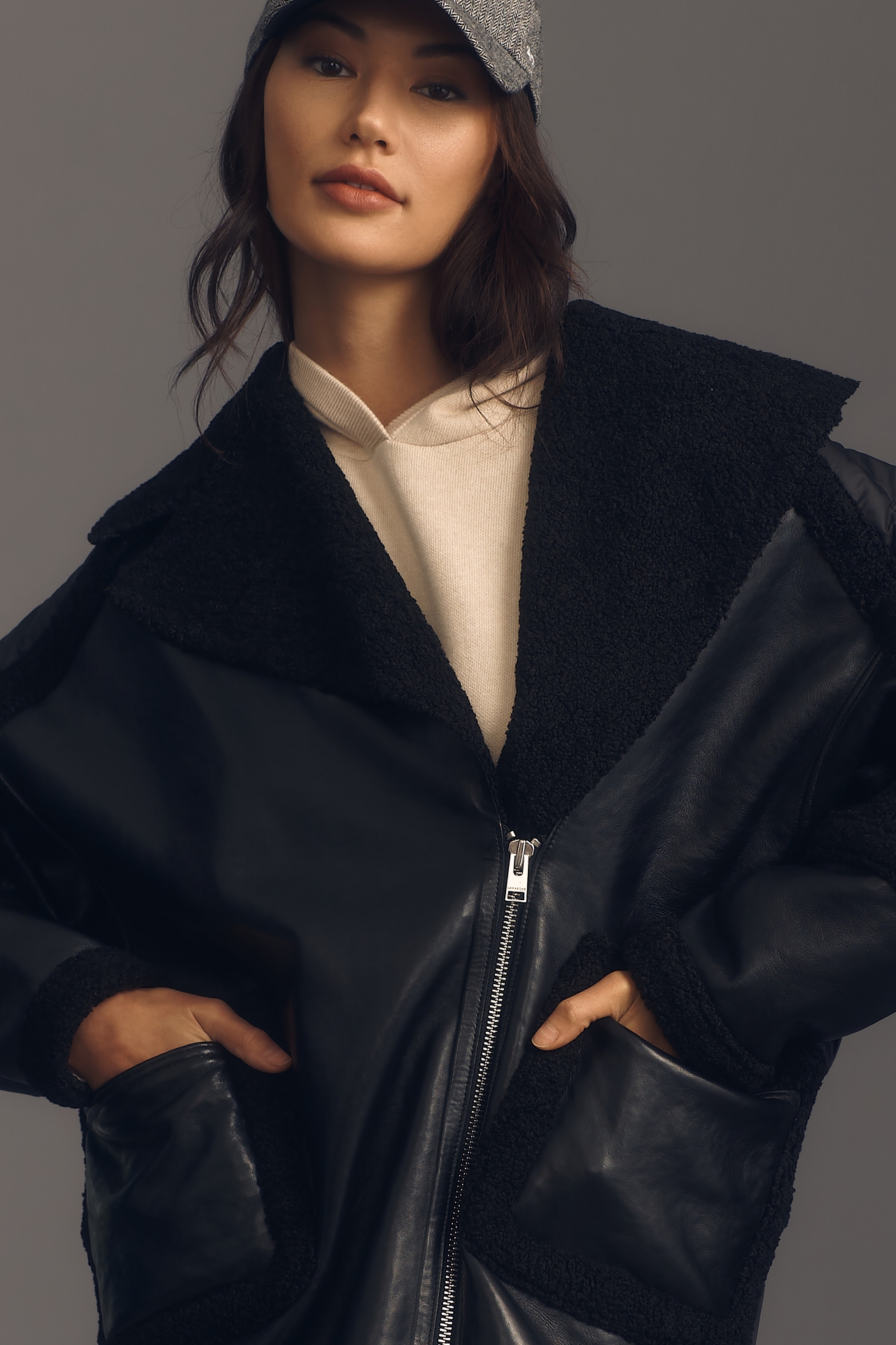 Lamarque Lisa Oversized Leather Jacket