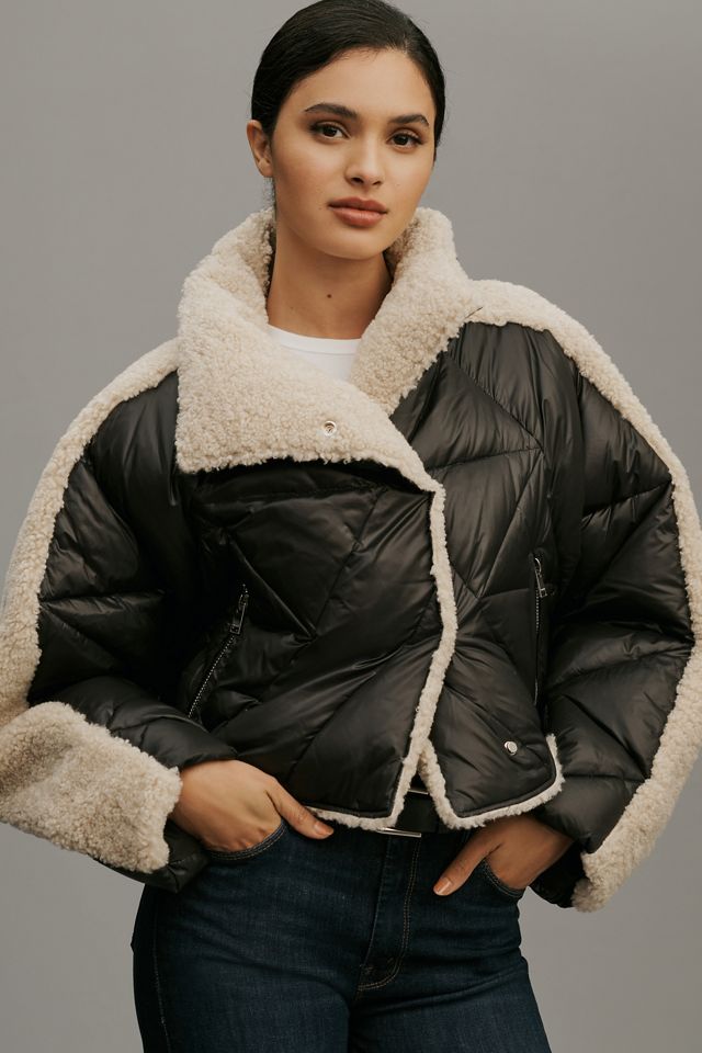 Lamarque Sharon Mixed Media Puffer Jacket | Anthropologie