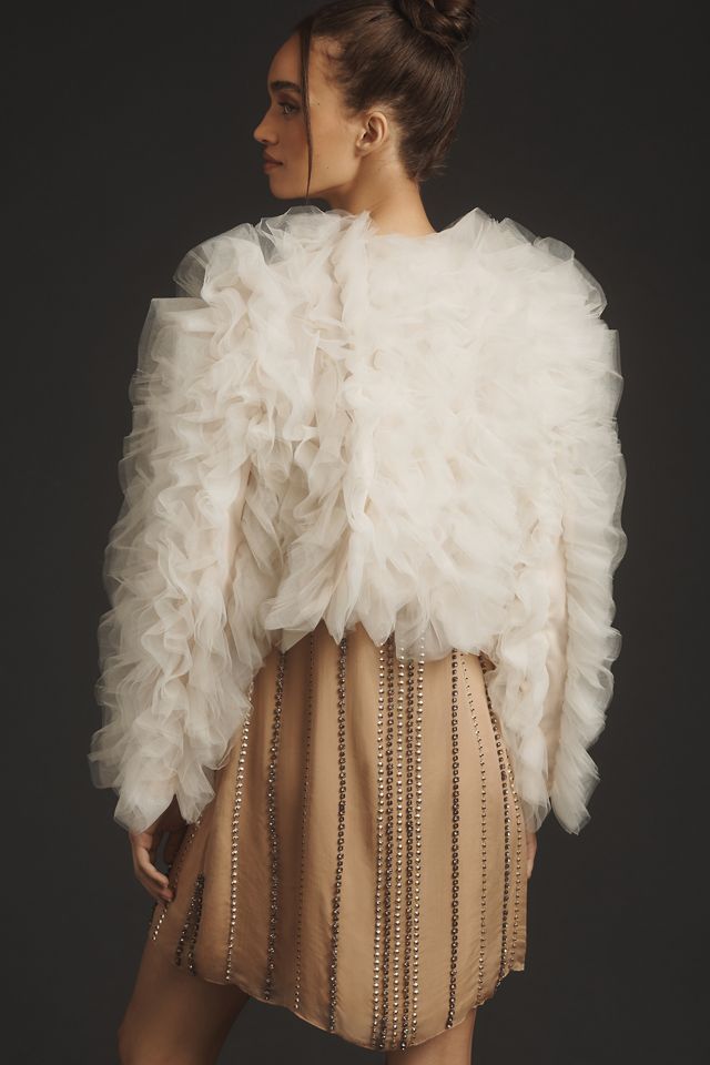 Lamarque Britney Ruffle Tulle Jacket | Anthropologie