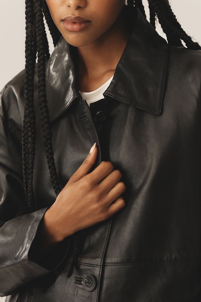Lamarque Presley Leather Shacket #2