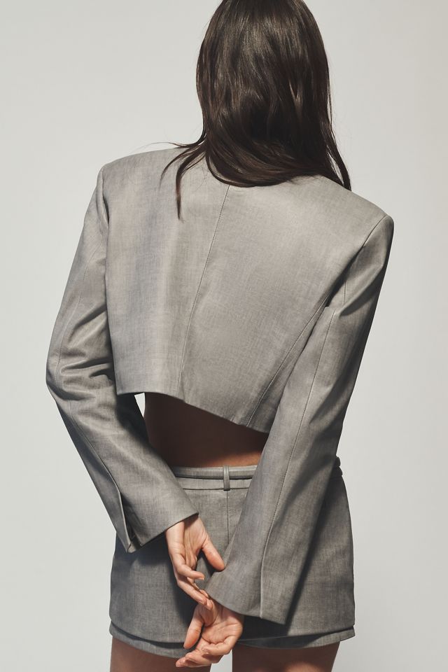 Lamarque Harmina Leather Crop Blazer #1